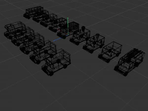 Set of special equipment vans 3D Model