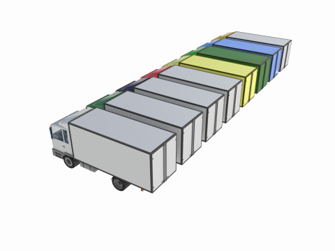 Set of trucks and trailers 3D Model