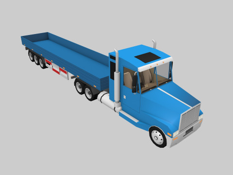 Set of trucks and trailers 3D Model