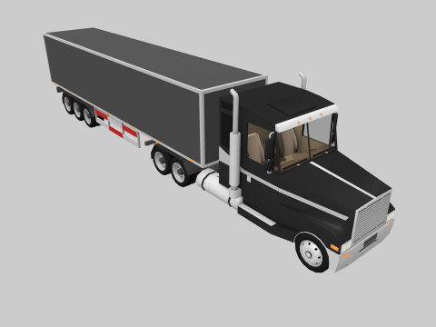Set of trucks and trailers 3D Model