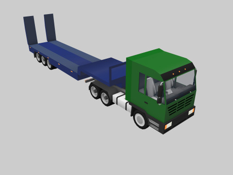 Set of trucks and trailers 3D Model