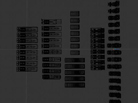 Set of trucks and trailers 3D Model