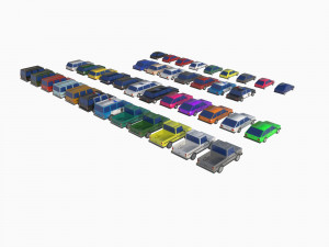 Set of cars 3D मॉडल