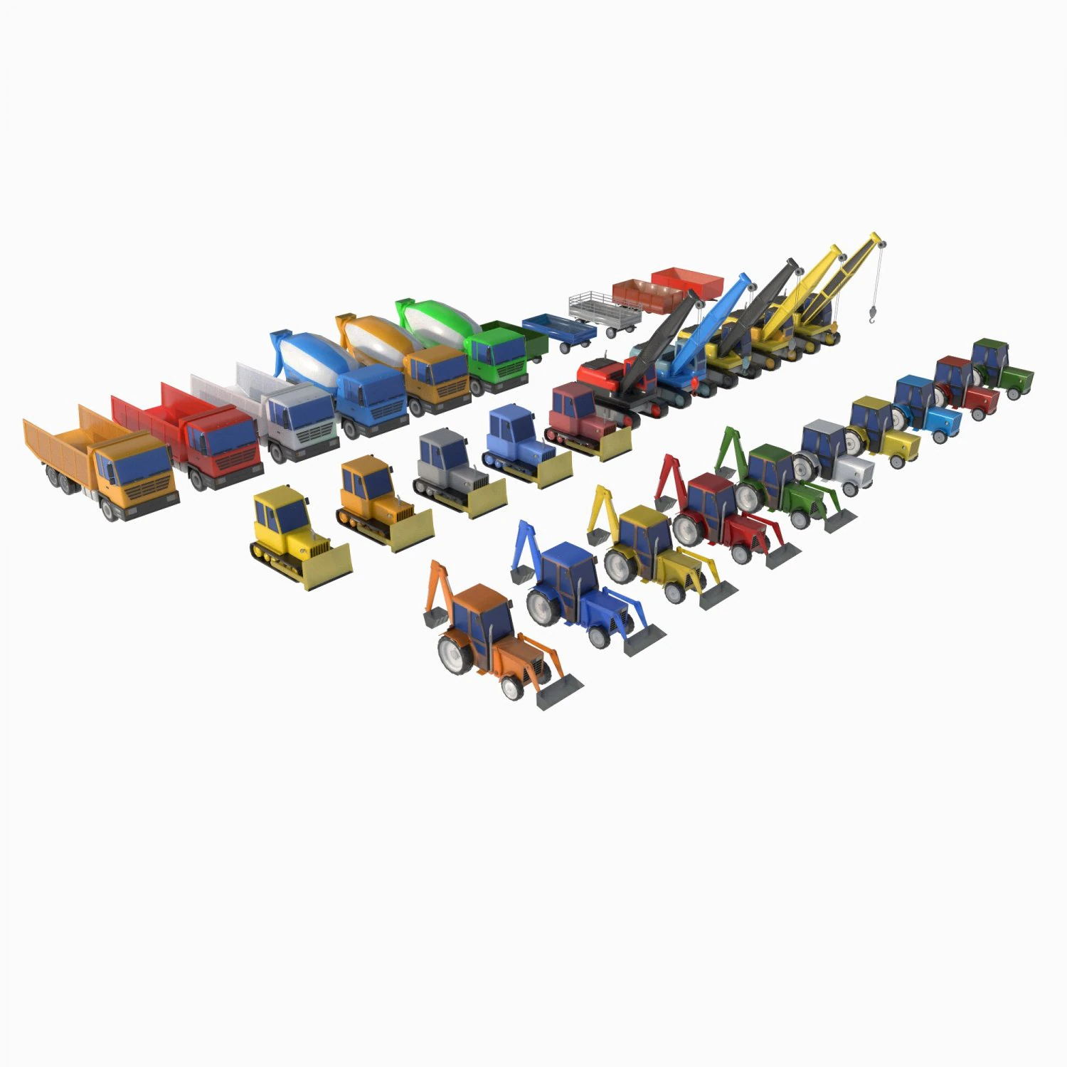 Heavy equipment package 3D Model .c4d .max .obj .3ds .fbx .stl .blend 