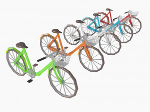 Set of motorcycles and bicycles 3D मॉडल