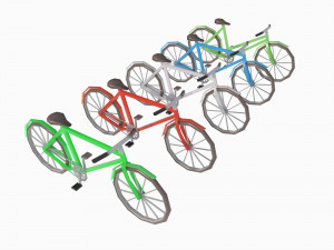 Set of motorcycles and bicycles 3D मॉडल