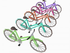 Set of motorcycles and bicycles 3D मॉडल