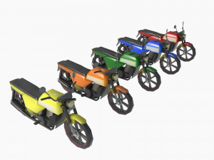 Set of motorcycles and bicycles 3D मॉडल