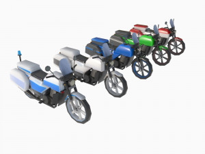 Set of motorcycles and bicycles 3D मॉडल