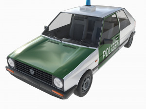 VW Volkswagen golf 2 police in Germany Modelo 3D