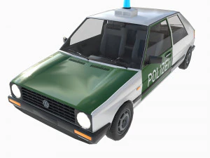 VW Volkswagen golf 2 police in Germany 3D Model