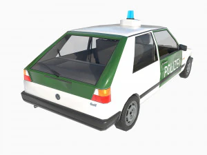 VW Volkswagen golf 2 police in Germany 3D Model