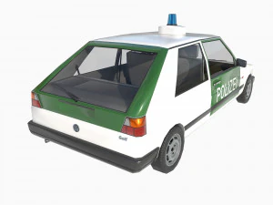 VW Volkswagen golf 2 police in Germany 3D Model