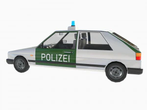 VW Volkswagen golf 2 police in Germany 3D Model