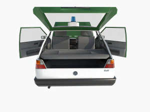 VW Volkswagen golf 2 police in Germany 3D Model