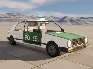 VW Volkswagen golf 2 police in Germany 3D Model