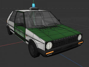 VW Volkswagen golf 2 police in Germany 3D Model