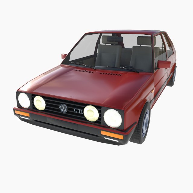 VW Volkswagen golf 2 GTI 3D Model in Spor Araba 3DExport