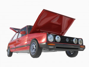 VW Volkswagen golf 2 GTI Model 3D