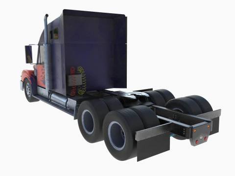 Reightliner coronado with flame paint 3D Model