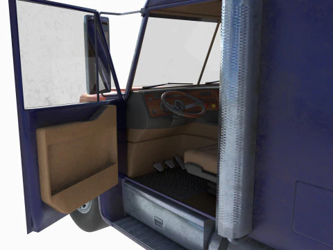 Reightliner coronado with flame paint 3D Model
