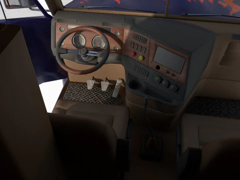 Reightliner coronado with flame paint 3D Model
