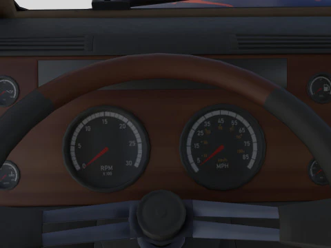 Reightliner coronado with flame paint 3D Model