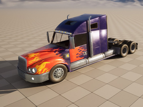 Reightliner coronado with flame paint 3D 模型