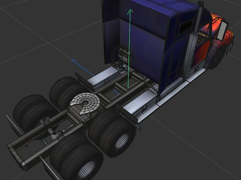 Reightliner coronado with flame paint 3D Model
