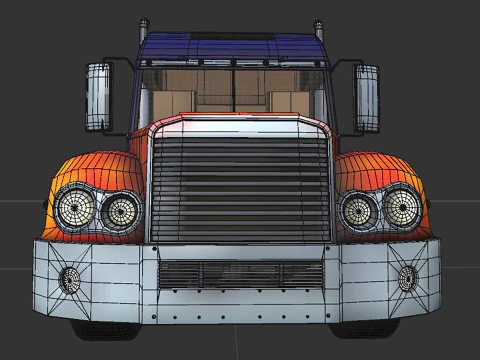 Reightliner coronado with flame paint 3D Model