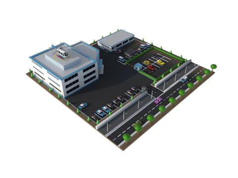 Posterunek policji Model 3D