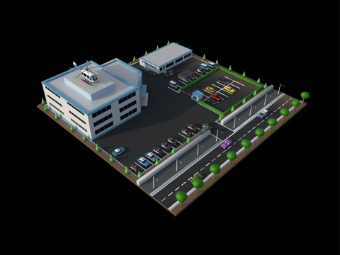 Police station 3D मॉडल