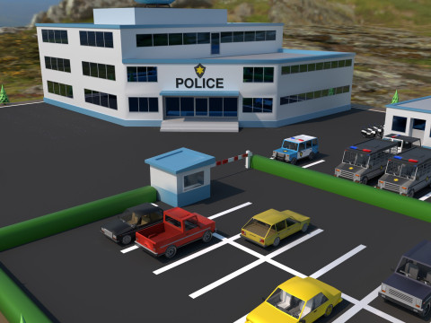 Police station 3D मॉडल