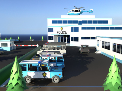 Police station 3D मॉडल