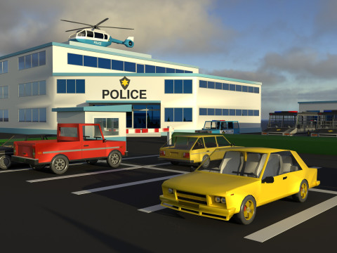 Police station 3D मॉडल