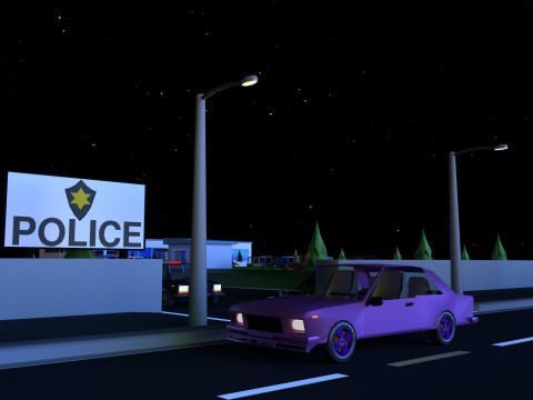 Police station 3D मॉडल