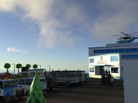 Police station 3D मॉडल