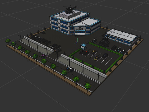 Police station 3D मॉडल