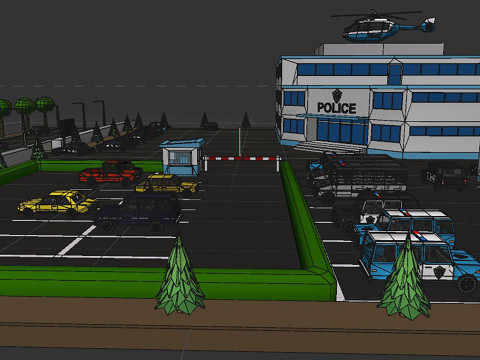 Police station 3D मॉडल