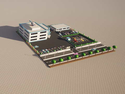Police station 3D मॉडल