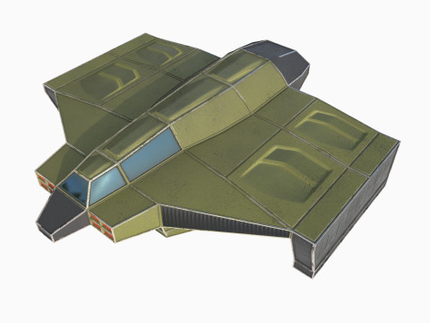 Cargo space ship v2 3D Модель
