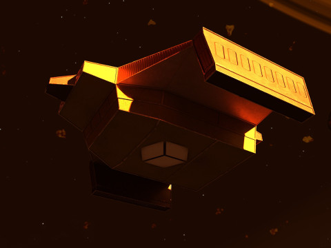 Cargo space ship v2 3D-Modell