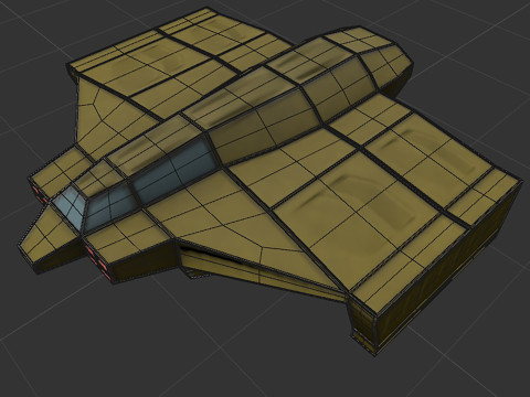 Cargo space ship v2 3D-Modell