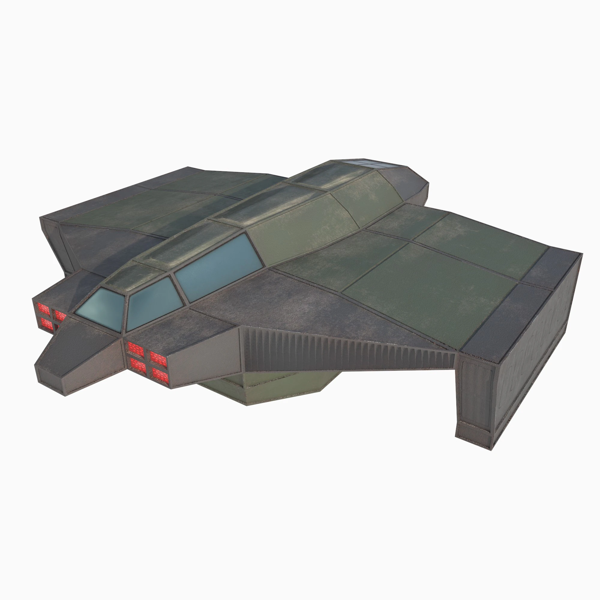 Cargo space ship v3 3D Model .c4d .max .obj .3ds .fbx .stl .blend 