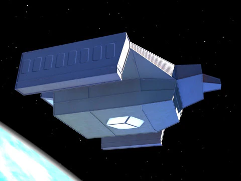 Cargo space ship v3 3D Model