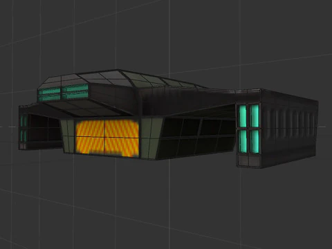Cargo space ship v3 3D Model