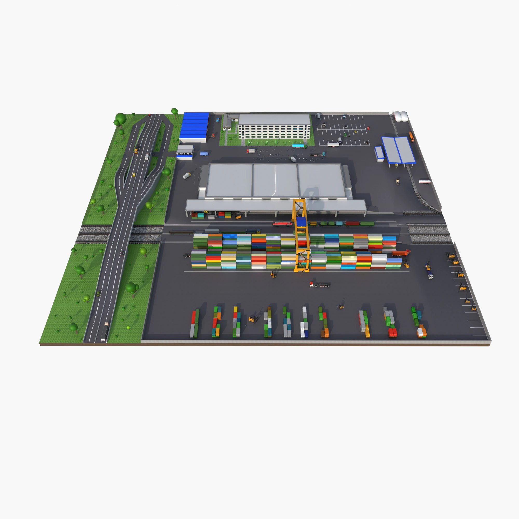 Logistic center 3D Model .c4d .max .obj .3ds .fbx .stl .blend 