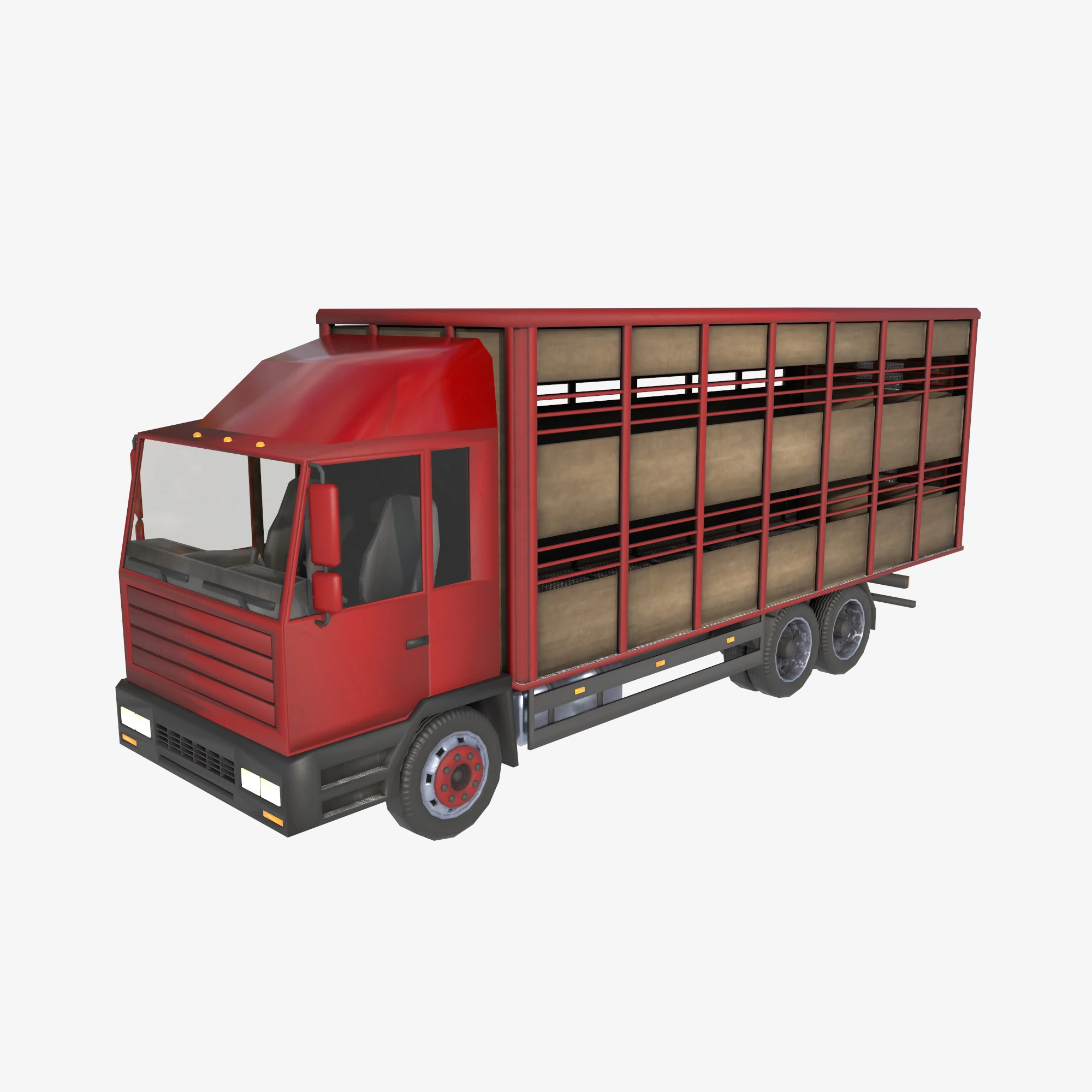 Cattle truck 3D Model .c4d .max .obj .3ds .fbx .stl .blend 