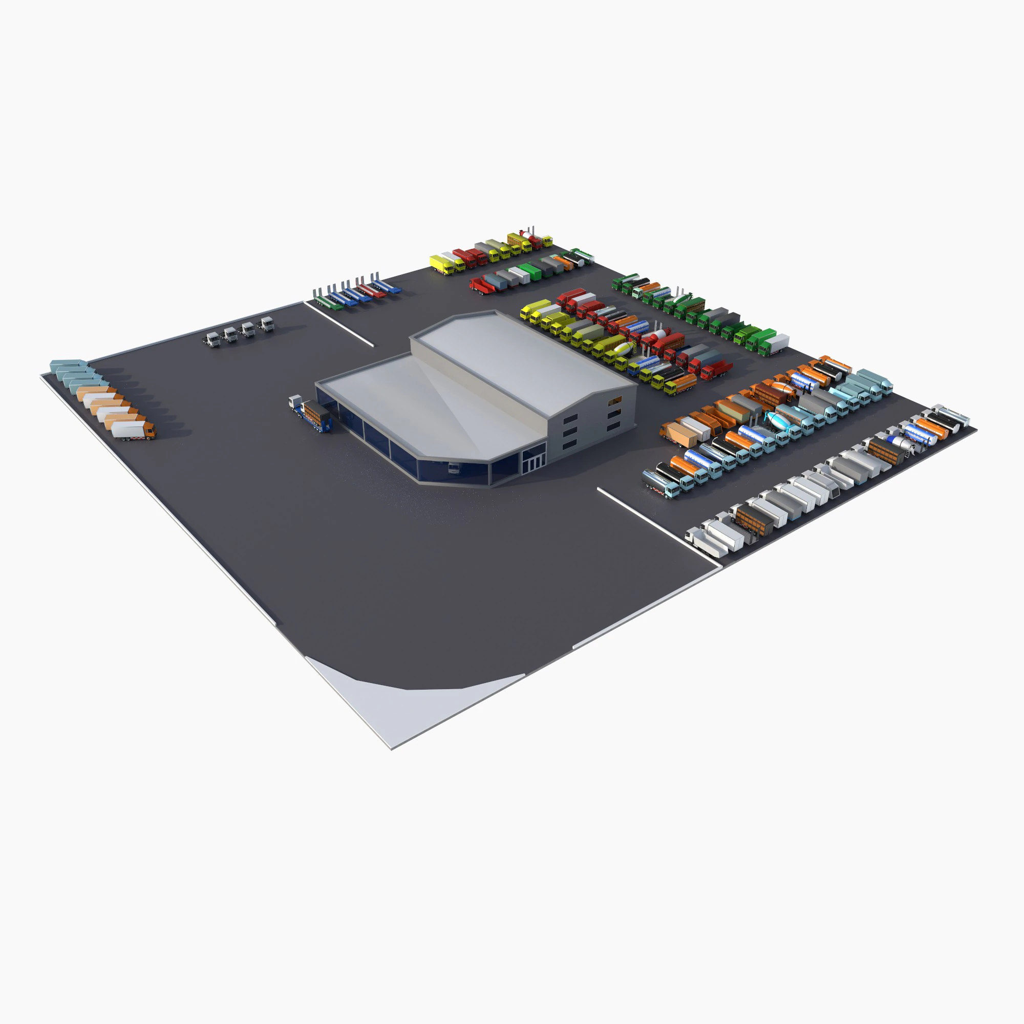 Truck showroom 3D Model .c4d .max .obj .3ds .fbx .stl .blend 