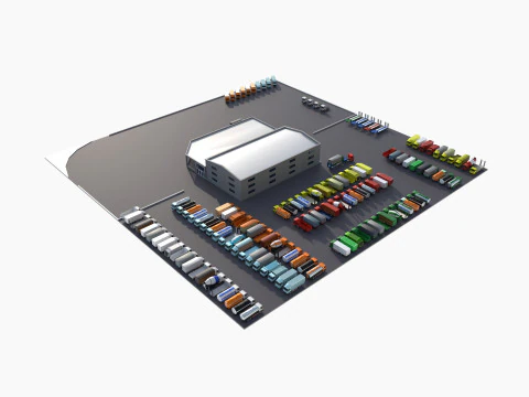 Truck showroom 3D Model